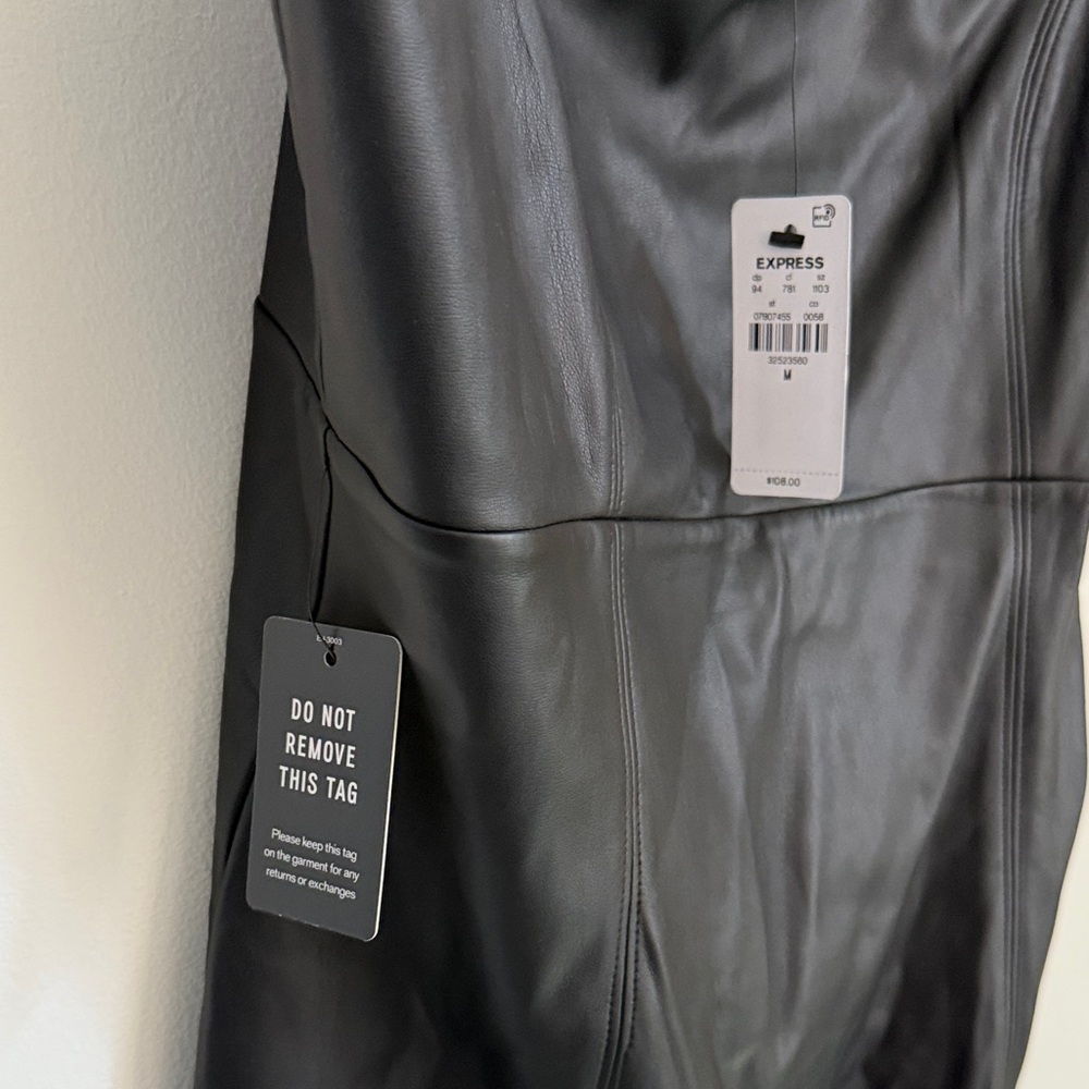 Express Faux Leather Body Contour Dress - Picture 5 of 10